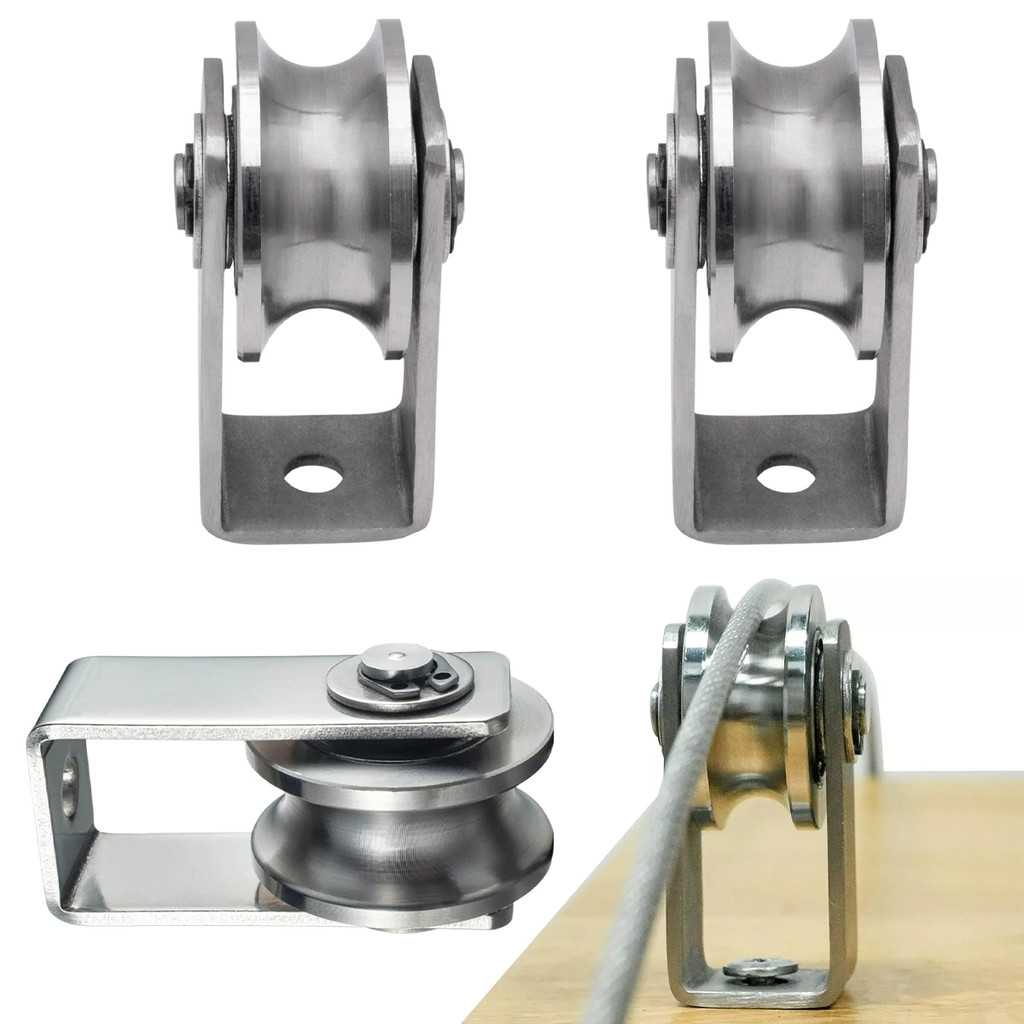 Layanmax2 ชิ้นสแตนเลส U รูป Omni-wheel Universal Pulley Slidjng Gate Accessoreis Ground Rail ลูกกลิ้