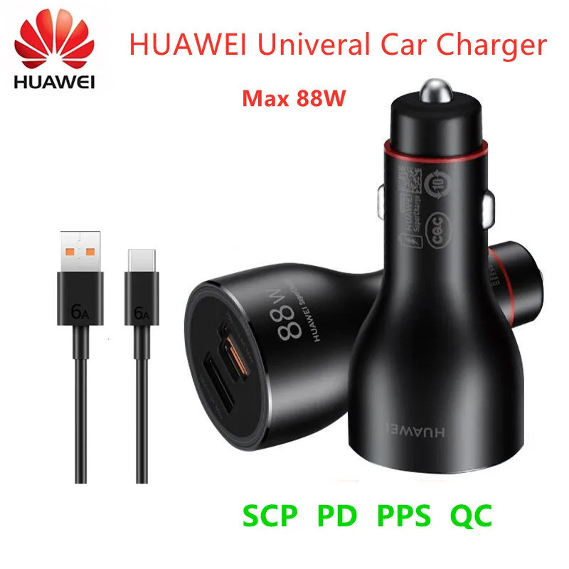 HUAWEI Universal Car Charger Max 88W SuperCharge รองรับ PD QC Fast Charging สําหรับโทรศัพท์มือถือแท็
