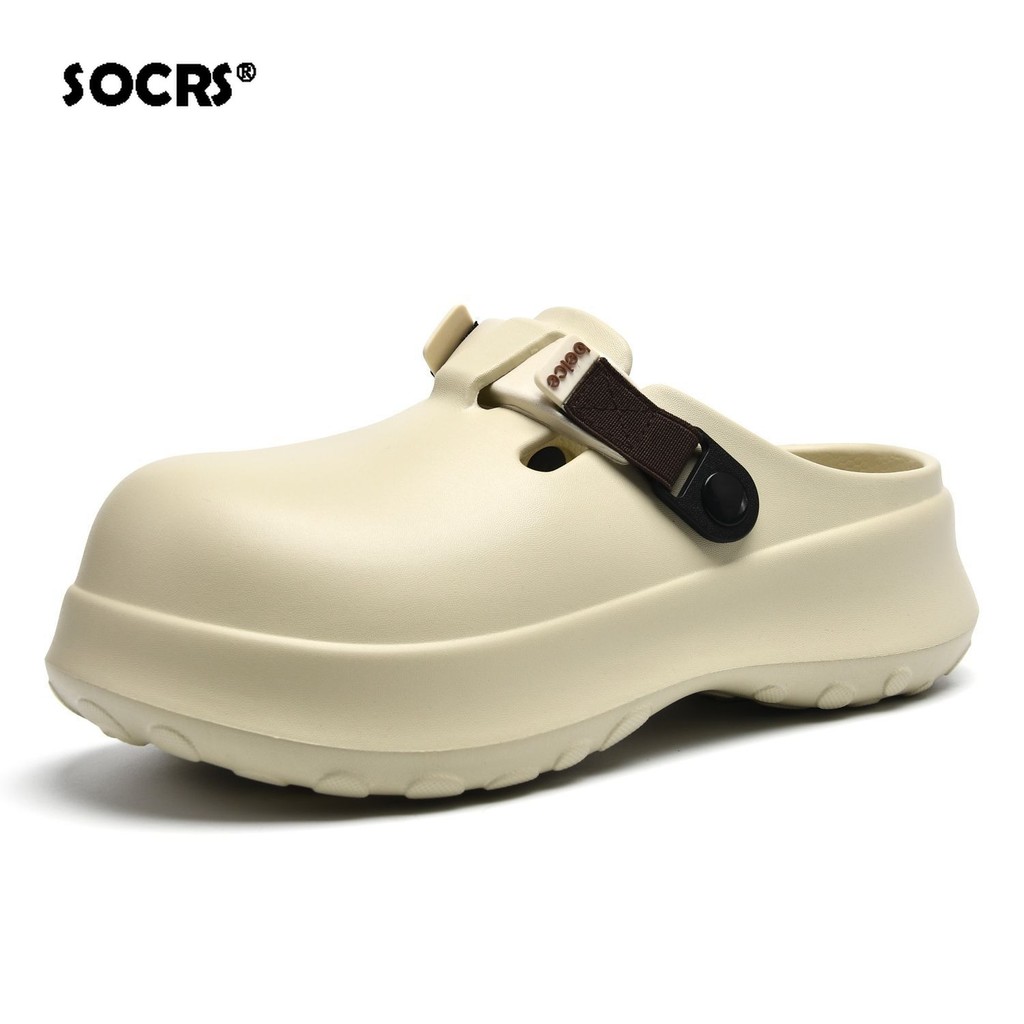 SOCRS 2026 ใหม่ผู้ชายรองเท้าแตะ 5 ซม.-top รองเท้าแตะชายหาดลื่นแนวโน้มรองเท้าแตะลําลอง Breathable หนาด้านล่าง