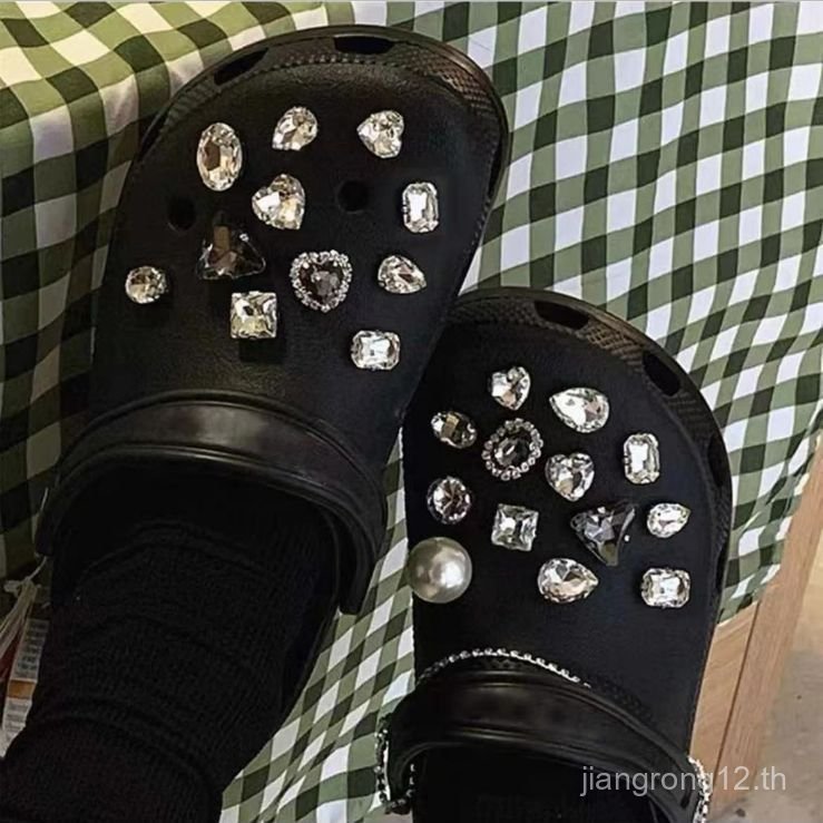 ชุดประดับหัวเข็มขัดและโซ่โลหะสำหรับรองเท้า DIY แบบถอดได้ K6P4