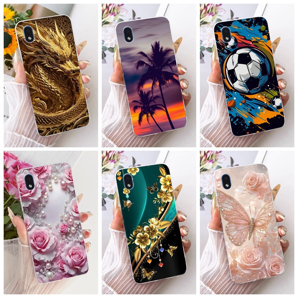 5.3 สําหรับ Samsung A01 Core กรณี SM-A013F โปร่งใสน่ารักแฟชั่นผีเสื้อตลกทาสีสําหรับ Samsung Galaxy A