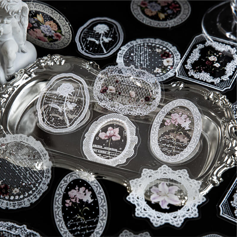 เว่ยเว่ย 20 ชิ้น [ลูกไม้ชายแดนเต้นรําชุด] สติกเกอร์สัตว์เลี้ยงดอกไม้กระดาษแสตมป์ผีเสื้อฝันวินเทจสมุดภาพตัดปะสติกเกอร์สําหรับวารสารหัตถกรรมอุปกรณ์ - รูปที่ 4