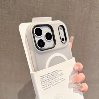 🔥Well🔥ฟรอสต์แมทท์ 2-in-1 สีแคนดี้ เข้ากันได้สำหรับ เคสไอโฟน11 เคส iphone 17 16 Pro Max XR 12 13 14 15 สีชมพูสวยงาม#082