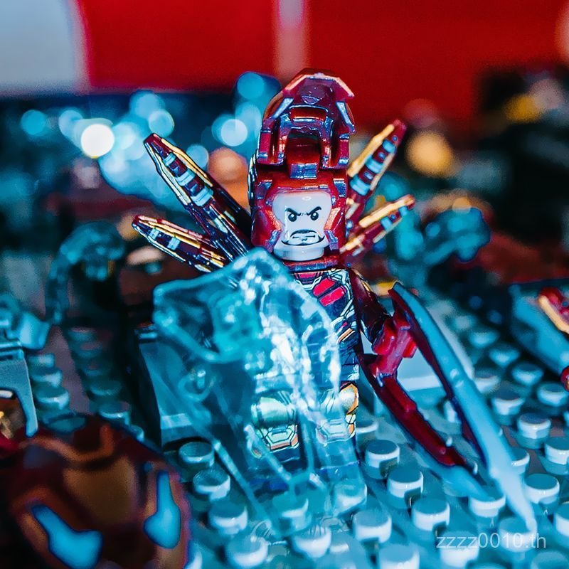 Iron Man 1 Iron Man MK1 Battle Suit Flame ชิ้นส่วนเอฟเฟกต์พิเศษ Third Party ประกอบบล็อกตัวต่อ Minifi