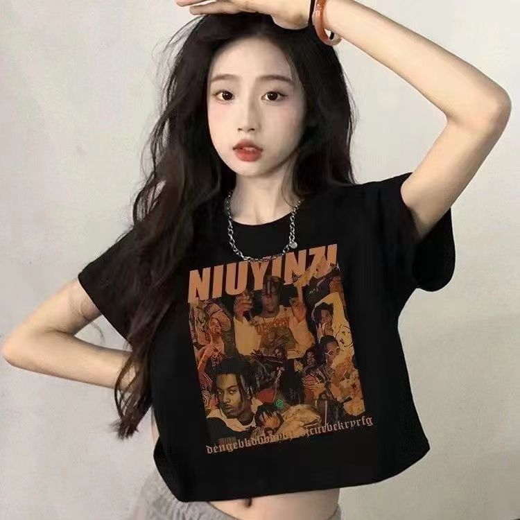 เกาหลีเกาหลี2026สไตล์ญี่ปุ่นอินหวานสั้นสไตล์ของแท้ไหล่เสื้อยืดแขนสั้นผู้หญิงฤดูร้อนผ้าฝ้ายแท้หลวมรอบ