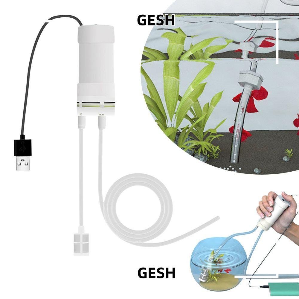 GESH Fish Tank Water Changer, USB Mini Self Priming ปั๊ม, 5V 2A Plus Drainer Aquarium เครื่องมือเปลี