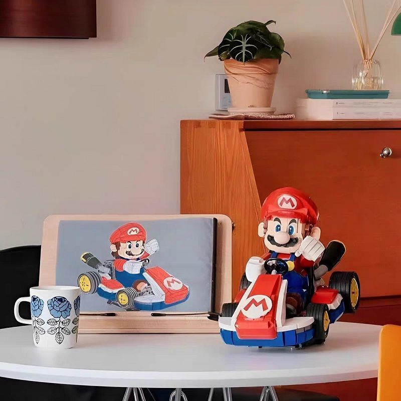 เข้ากันได้กับ Lego 72037 Mario Kart Building Blocks Super Mario Racing Male