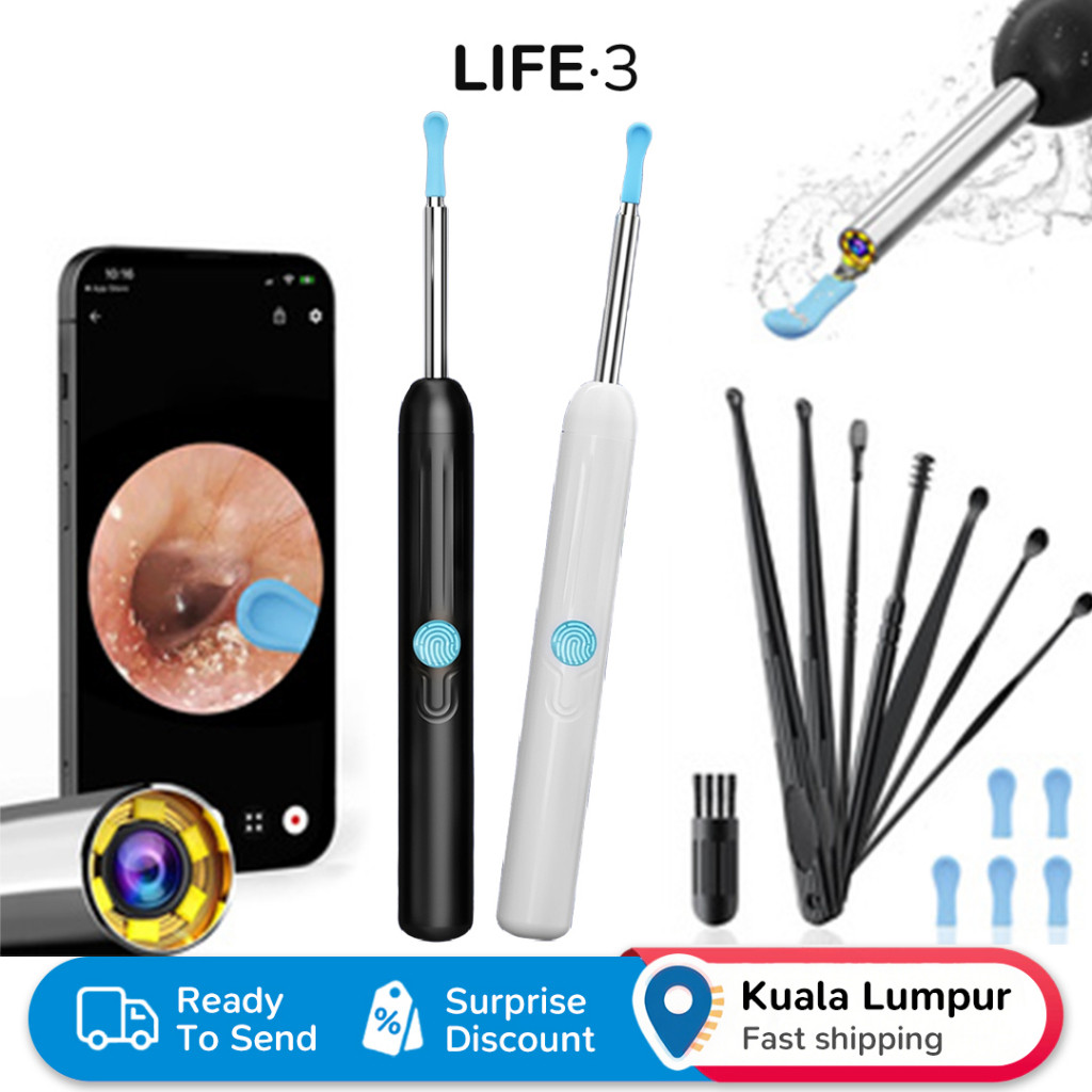 Milife Endscoool CC6 เครื่องมือกําจัดขี้หูศิลปะพร้อมกล้องเครื่องทําความสะอาดหูไร้สายสําหรับ iOS และ 