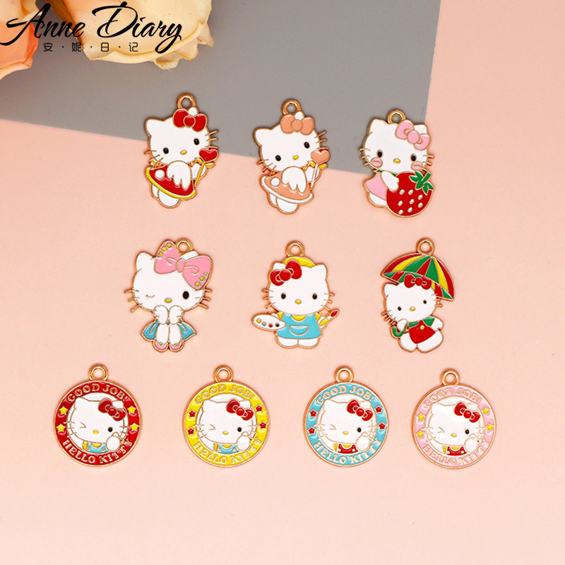 ของสะสมคิตตี้ ทำเอง อุปกรณ์เสริมกระเป๋า และจี้แมวน้ำมันหยด