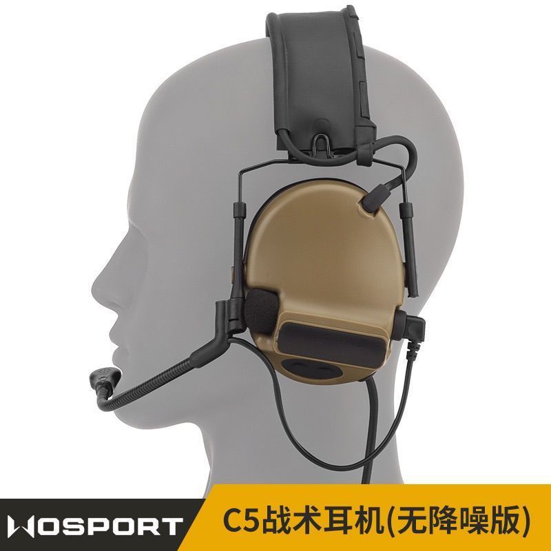 WoSporT WoSporT C5 ชุดหูฟังการสื่อสาร-ชุดหูฟังการสื่อสารยุทธวิธีกลางแจ้งฟองน้ํายืดหยุ่นสูง Earmuffs