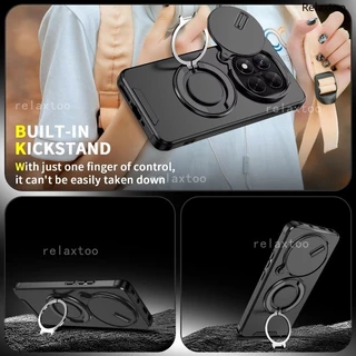 Casing For Xiaomi Redmi Note15 Note 15 Pro Plus + Pro+ 15Pro+ Note15Pro+ 4G 5G Shockproof Phone Case Metal Armor Ring Bracket Stent Back Push Camera Lens Privacy Protect Holder Back Casing Cover