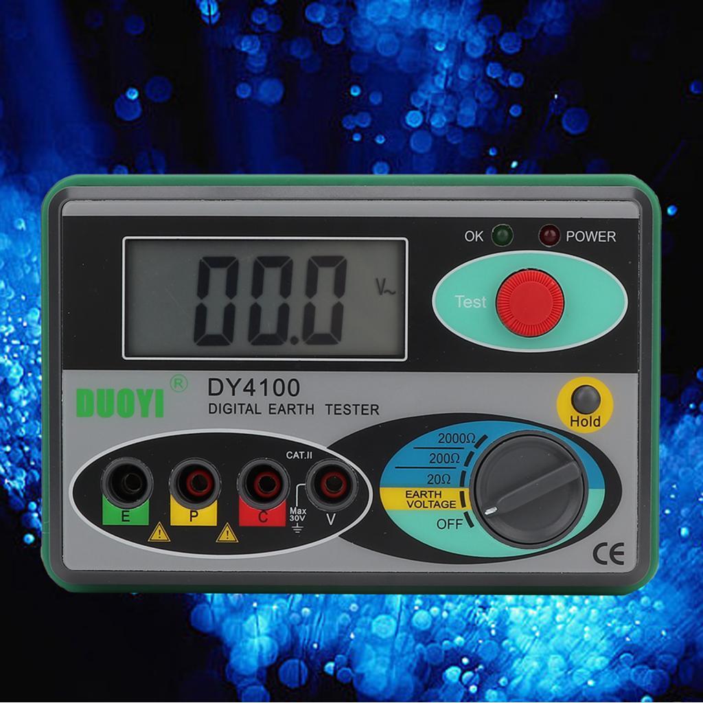 DY4100 จอแสดงผลดิจิตอล Earth Ground Tester Megohmmeter พร้อมหน้าจอ LCD และกระเป๋า (จอแสดงผล DY4100)