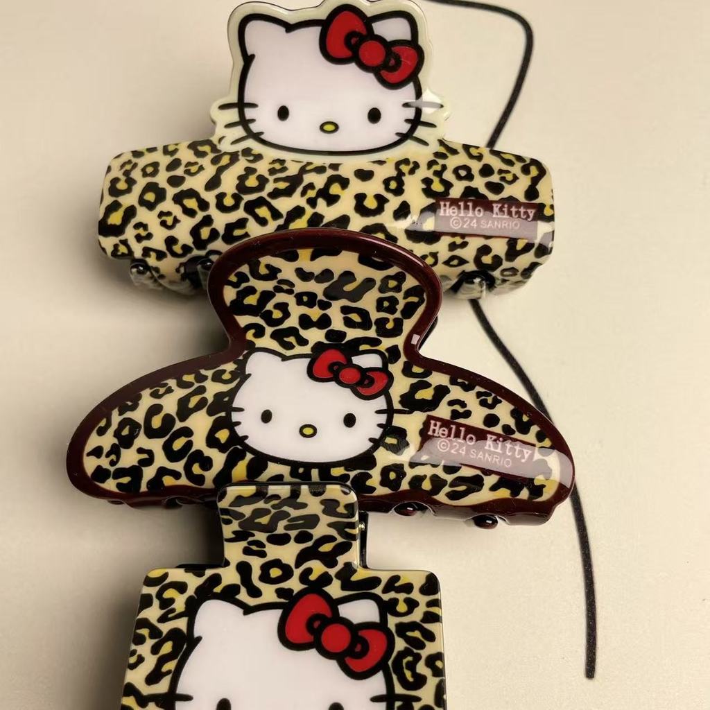 Sanrio Katie KT เสือดาว คลิปผมแฟชั่น การ์ตูน Niche Square รอบครึ่ง สำหรับตกแต่งทรงผม