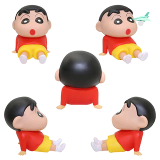 Crayon Shin Chan โมเดลฟิกเกอร์น่ารัก รถยนต์ สําหรับตกแต่งบ้านโทรศัพท์มือถือ ที่วางโทรศัพท์มือถือเครยอน
