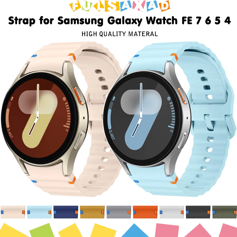 ไม่มีช่องว่าง สายรัดซิลิโคน for Samsung Galaxy Watch FE 7 6 5 4 44 40มม. 4 6 Classic 43 47 42 46 5 Pro 45มม.