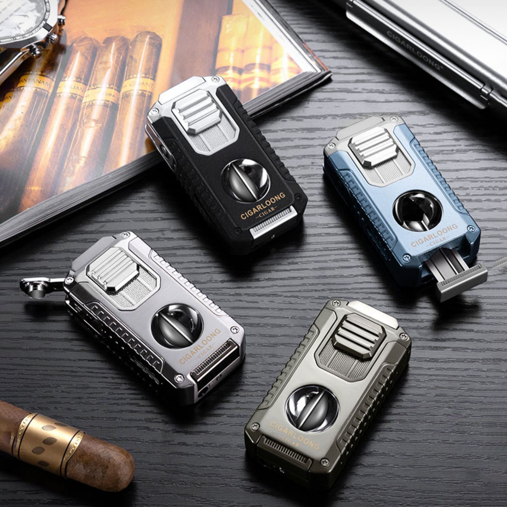 ไฟแช็กเจ็ท 3 หัว ไฟฟู่ ไฟแรง แบบพ่น รุ่นซิการ์ Jet Flame Lighter ไฟแช็คพกพา วัสดุแข็งแรง เติมแก๊สก่อนใช้งานครั้งแรก