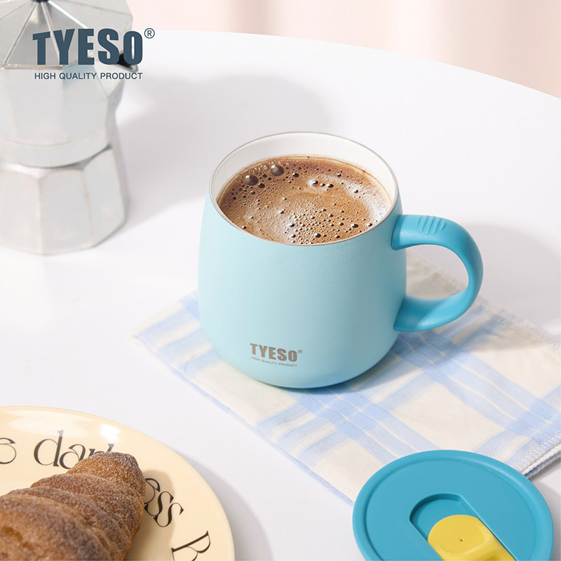 แก้วเหล้า แก้วเก็บความเย็น Tyeso แก้วเก็บความร้อนสแตนเลสซับเซรามิกถ้วยกาแฟสํานักงานสุภาพสตรีแก้วอาหา