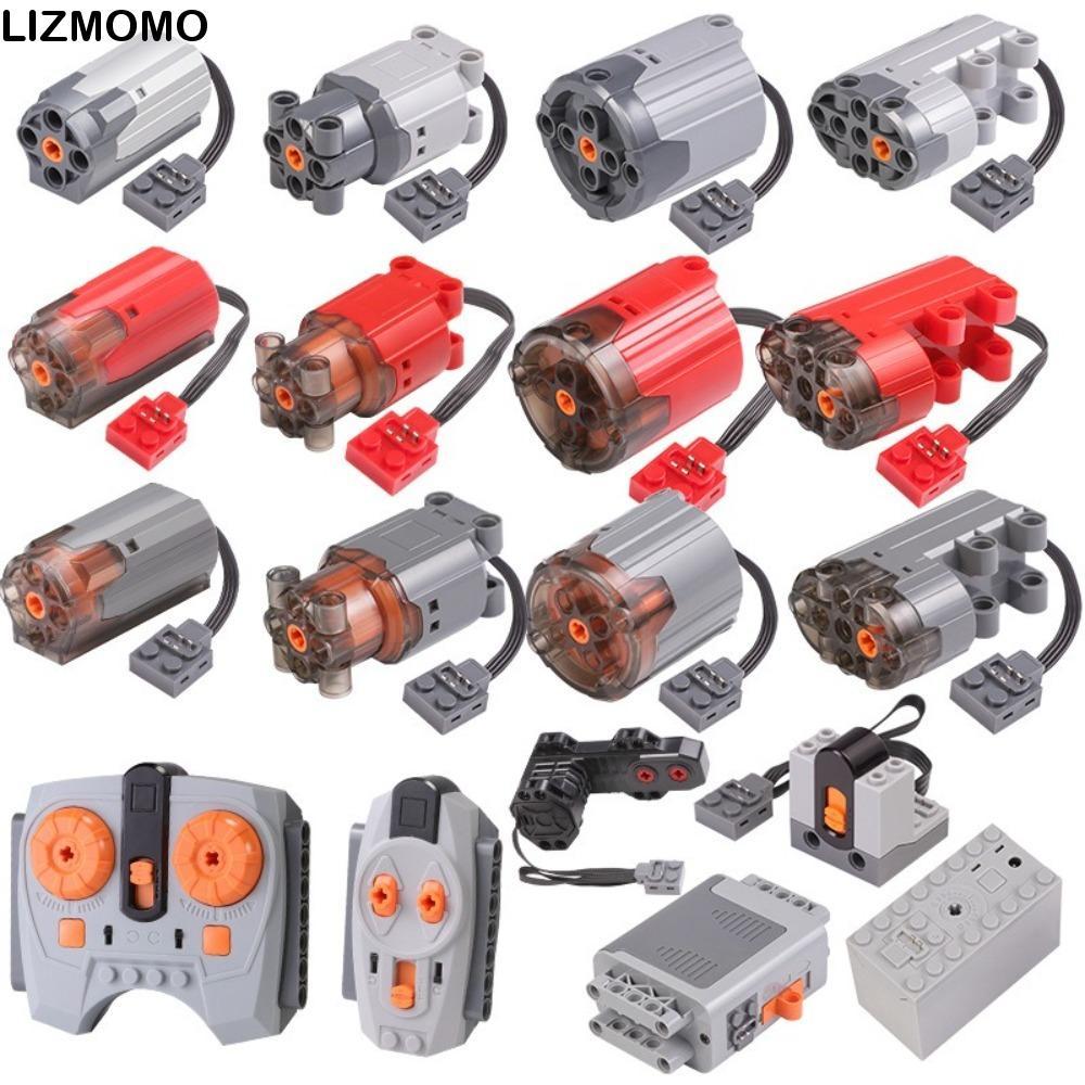 LIZMOMO MOC บล็อกตัวต่อ, ฟังก์ชั่นพลังงานสีเทา/แดงชิ้นส่วนมอเตอร์ทางเทคนิค, M/L/XL ประกอบอิฐ DIY Servo Motor Receiver Controller ของเล่นเด็ก