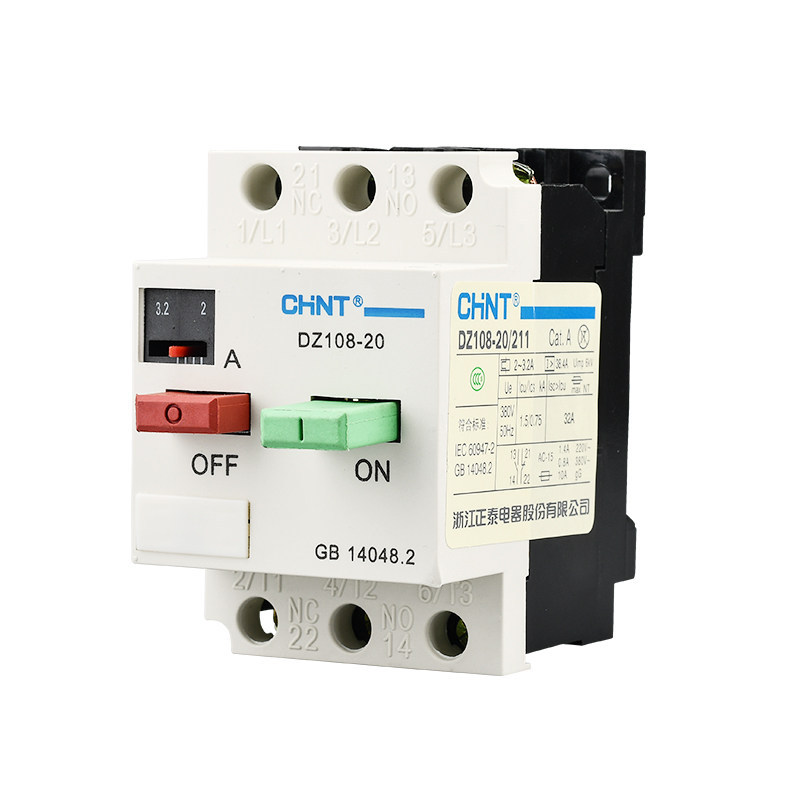 Zhengtai เซอร์กิตเบรกเกอร์ DZ108-20 211 6.3 5A10A8A20A ตัวป้องกันมอเตอร์กลวง 1-20A