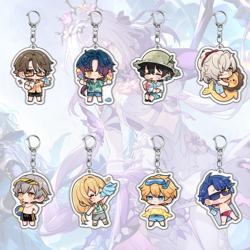 เกม Honkai Star Rail ฤดูร้อนพวงกุญแจน่ารักสําหรับอุปกรณ์เสริมกระเป๋าใบมีด Hsr Kafka Dan Heng จี้พวงก