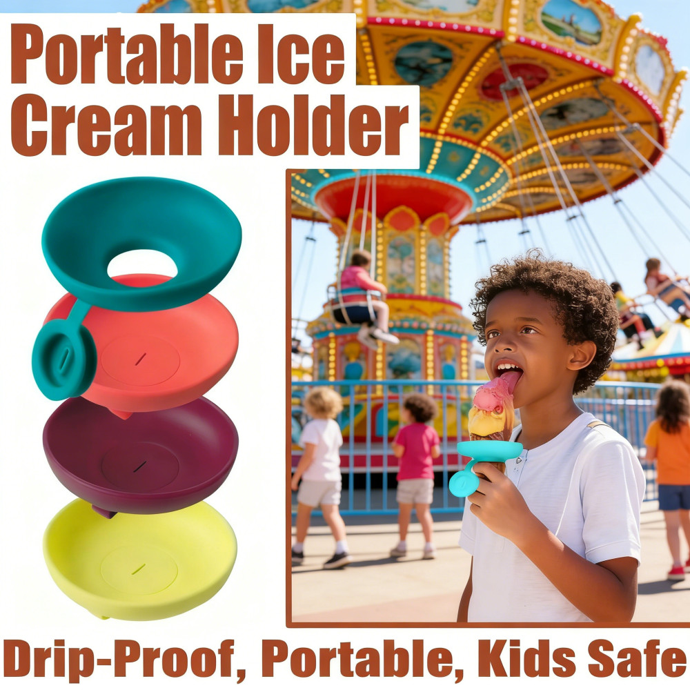Proof ถาดมือถือ Ice Drip Spill ชั้นวางไอศกรีม Proof Holder สําหรับ Anti-Drip Kids