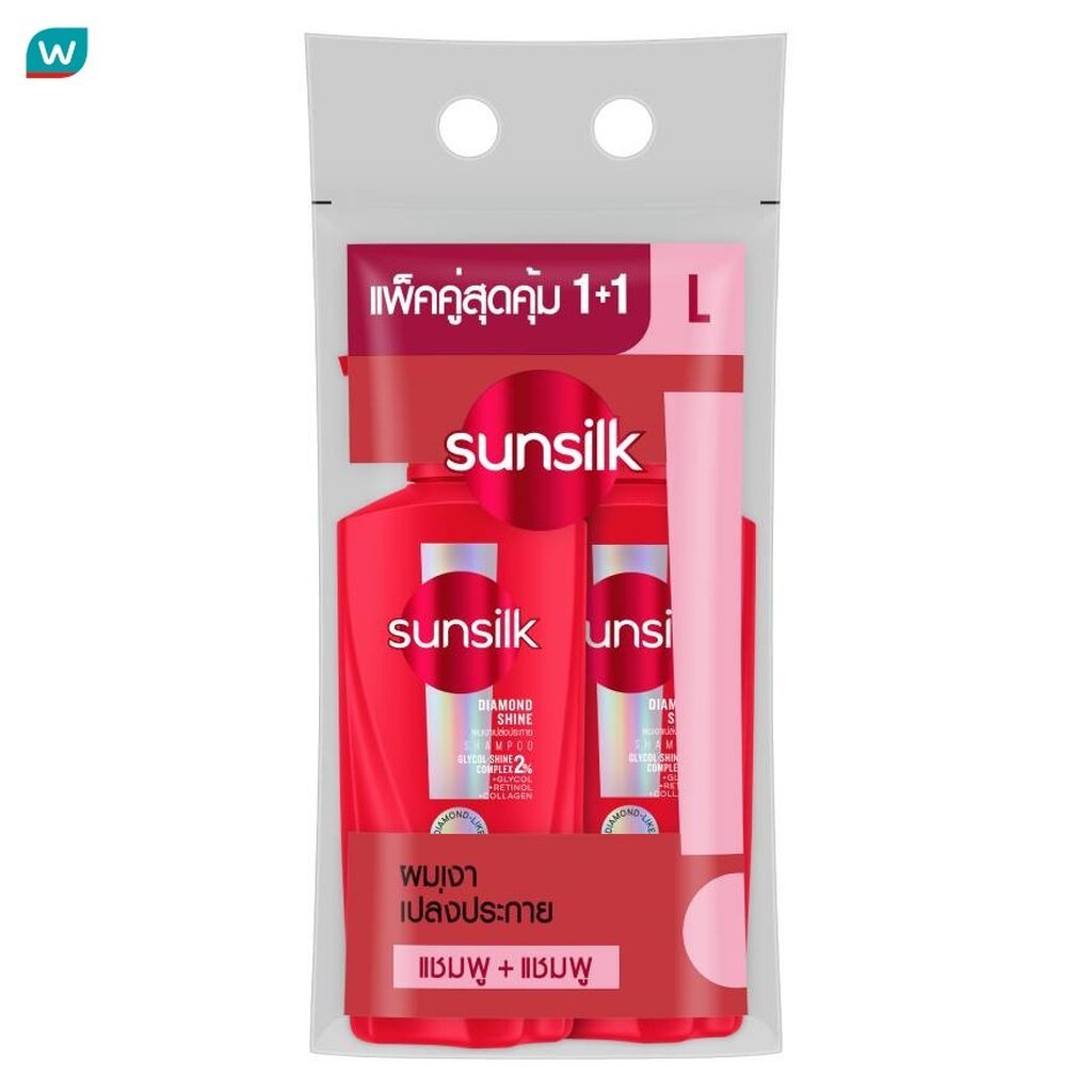 Sunsilk ซันซิล แชมพู ไดมอนด์ ไชน์ แอคทีฟ-อินฟิวส์ชั่น 325 มล.แพ็คคู่