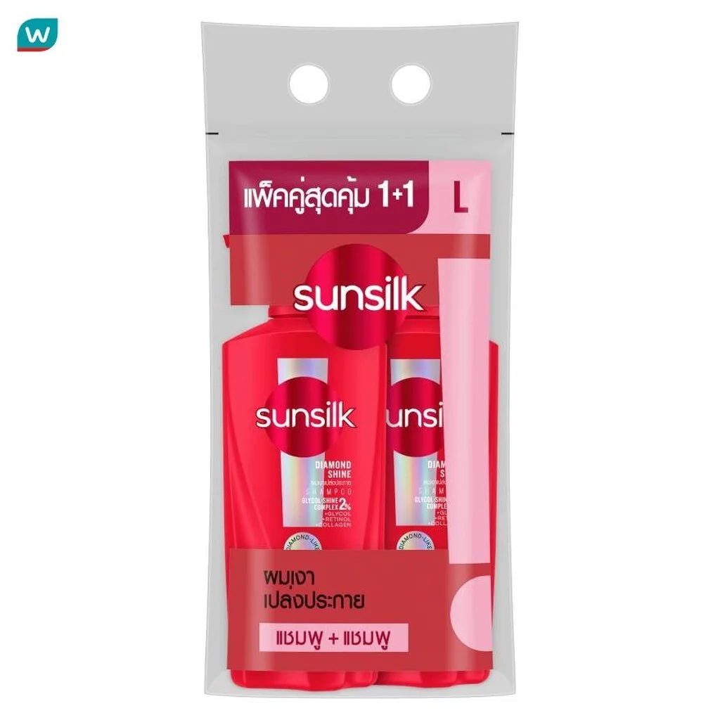 Sunsilk ซันซิล แชมพู ไดมอนด์ ไชน์ แอคทีฟ-อินฟิวส์ชั่น 325 มล.แพ็คคู่