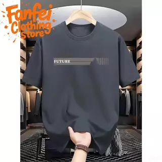 Fanfei เสื้อยืดผู้ชาย คอกลม แขนสั้น ลายเท่ๆ เสื้อ T-shirt แฟชั่นชาย สไตล์เกาหลี [ส่งเร็ว 24 ชม.]
