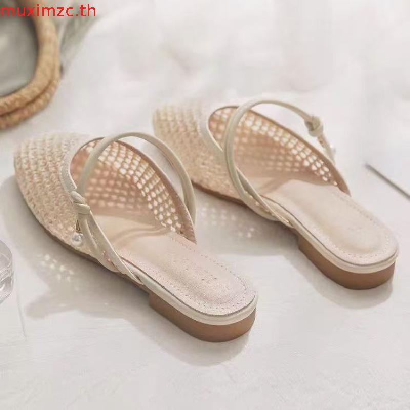 FOXER ผู้หญิงรองเท้าแตะตาข่ายกลวงสบายชายหาดกลางแจ้งรองเท้าแบนรองเท้าแตะสําหรับสุภาพสตรี