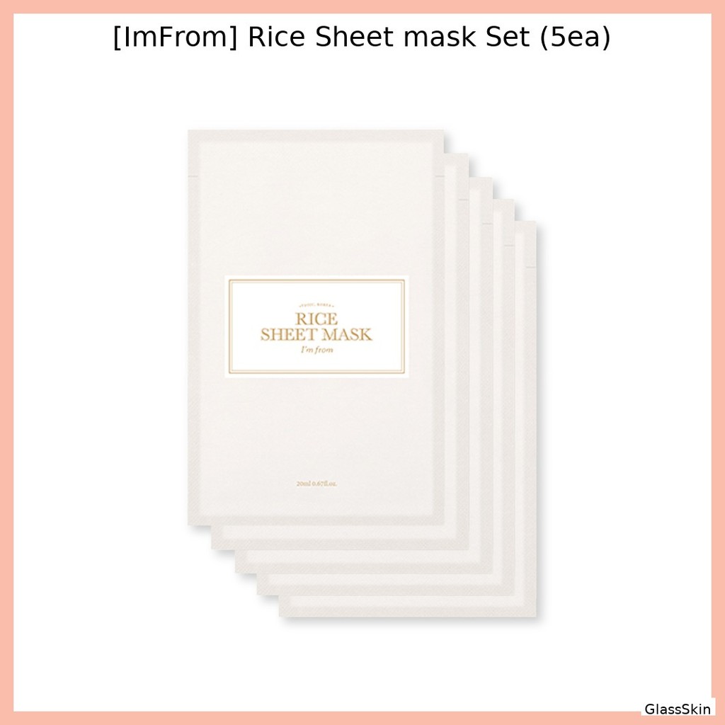 [ImFrom] Rice Sheet Mask Set (5ea) / Korean Rice Mask Set / สูตรให้ความชุ่มชื้นโดย GlassSkin