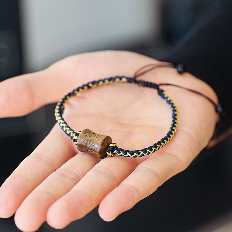 New Product#Sandalwood Lucky Bead Men's Anklet Handmade Adjustable Wooden Foot Chain Men's Jewelry C