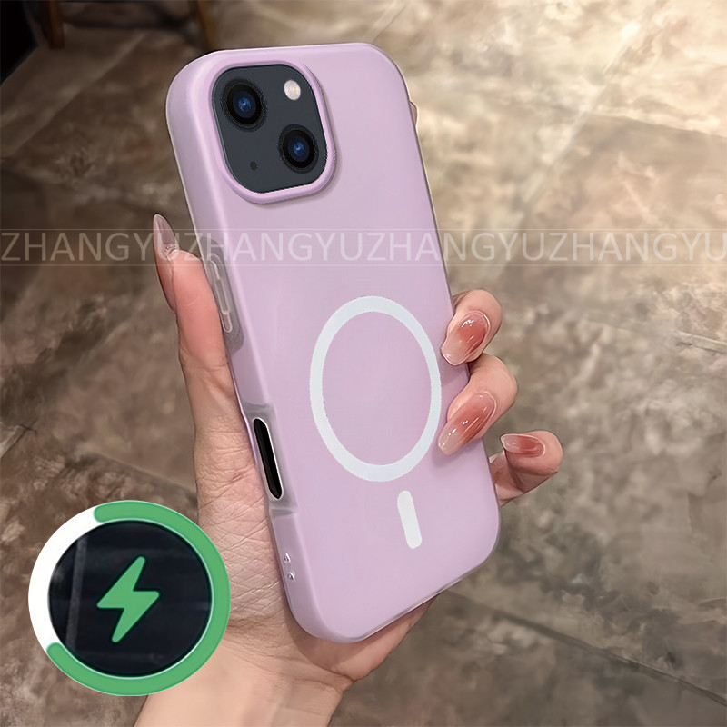 เหมาะสําหรับ iPhone 13 pro max 13 mini เคสโทรศัพท์ใหม่กันกระแทกแม่เหล็กไร้สายชาร์จแหวนเคสโทรศัพท์ GD