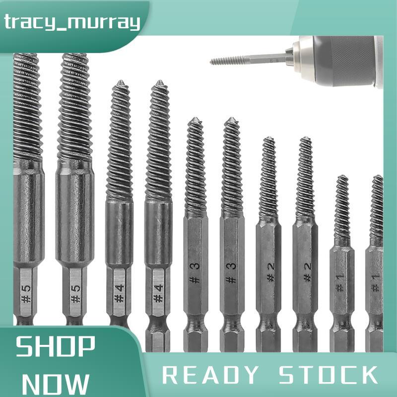 tracy_murray Screw Extractor Set,10 ชิ้น Screw Extractor,1/4 นิ้ว Hex Shank Broken Screw Remover & E