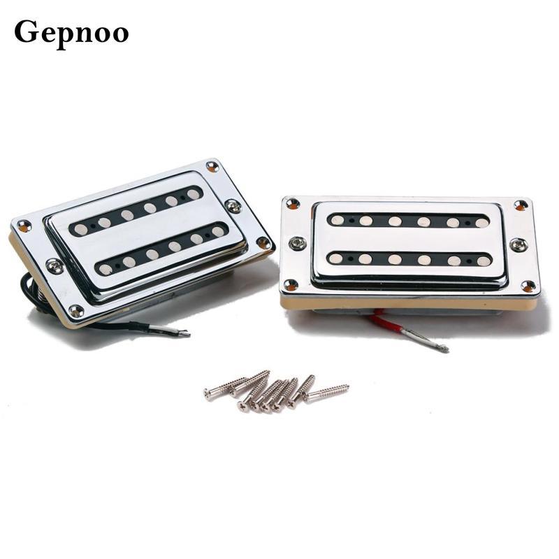 [Gepnoo] ทนทาน 1 ชุด Chrome Cover Pickups Bridge + คอสําหรับกีตาร์ไฟฟ้า LP EPI