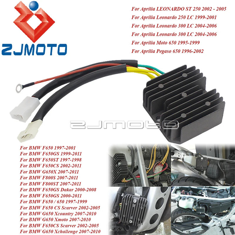 ZJ อะไหล่ตัวปรับแรงดันไฟฟ้ารถจักรยานยนต์สำหรับ Aprilia Leonardo 250 300 LC ST250 Moto 650 pegasa 650