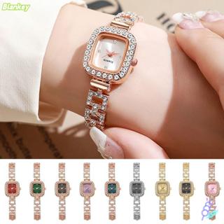 BLANKEFX นาฬิกาเพชรผู้หญิง,การออกแบบสี่เหลี่ยม Rhinestone สร…