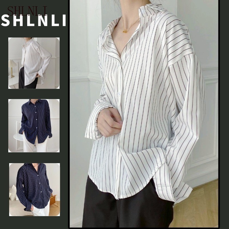 เสื้อแขนยาวผู้หญิงลายพิมพ์คำฝรั่งเศส แบบโปโลคอปก สไตล์สวมใส่ง่ายสำหรับทุกโอกาสในฤดูกาล