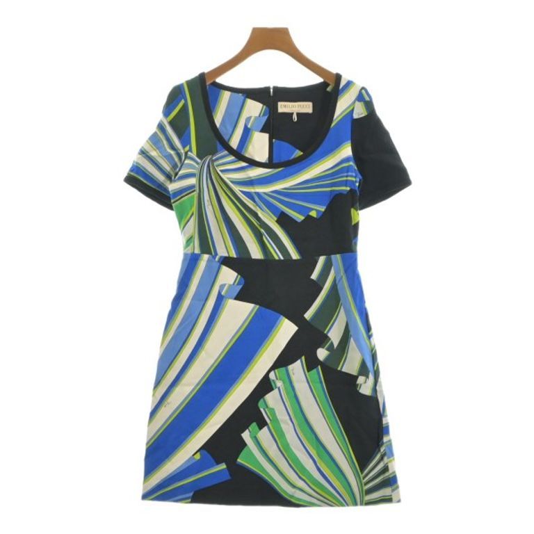 Emilio Pucci Dress Women black White blue overall pattern Direct from Japan Secondhand