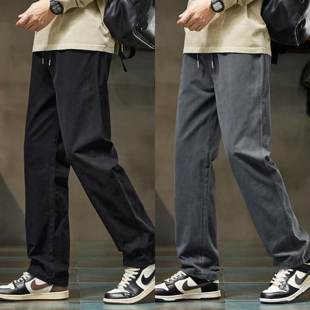 กางเกงผู้ชายทรงตรงหลวม สไตล์ใหม่ มีไซส์ M-4XL