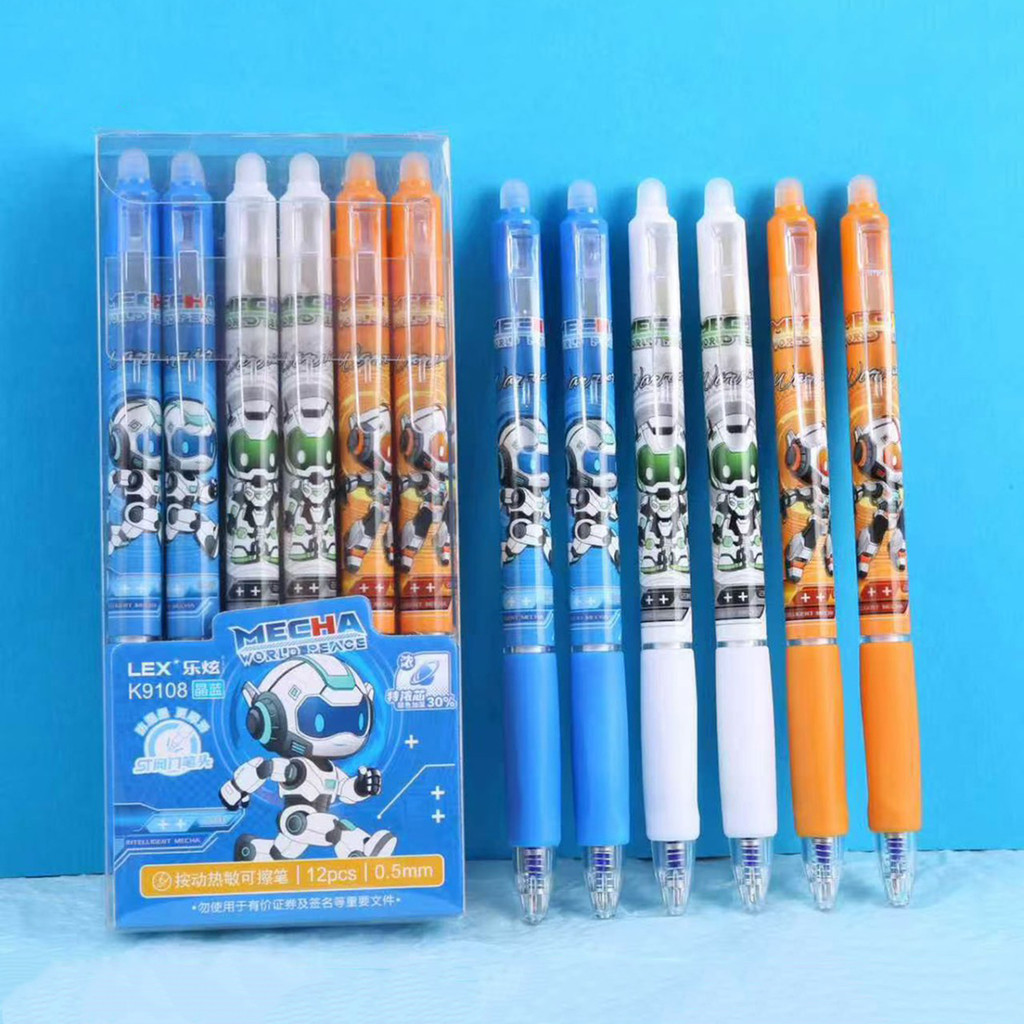 ปากกาลบได้ ขนาดหัว0.5mm หมึกน้ำเงิน/หมึกสีดำ 1กล่อง 12แท่ง เขียนลืน ลบง่าย ปากกาลายเซ็น