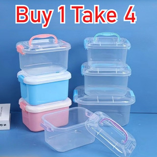 PP Transparent Storage Box with Cover,Handle Clothes Organizer S/M/L Home Cosmetics Box Sundries Toy
