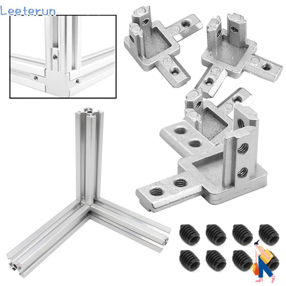 LEETERUN Bracket Connector อลูมิเนียม 2020 3030 4040 Series Slot อลูมิเนียม Extrusion Profile 3-Way