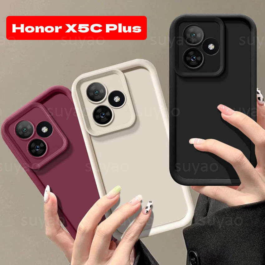 สําหรับ Honor X5C Plus X5CPlus 600Lite X7D X9D X6C X9C 2026 Soft Liquid เคสโทรศัพท์หรูหราสีทึบปลอก HonorX5CPlus HonorX5C5C600Lite กันกระแทกป้องกันปกหลัง Honor ราคา ถูกที่สุด ดีลบีเคเค