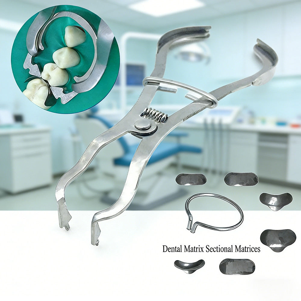 ทันตกรรมยาง Dam Clamps Matrix Clamp Matrix Band ขึ้นรูปคลิปตัด Contoured Matrices คีมทันตกรรมเครื่อง