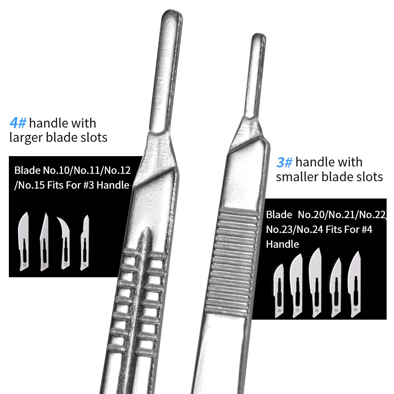 1 ชิ้นทันตกรรมมีดผ่าตัดใบมีดจับ 4 สแตนเลสมีดใบผู้ถือ Hilt เครื่องมือผ่าตัด DIY ตัดซ่อมเครื่องมือ