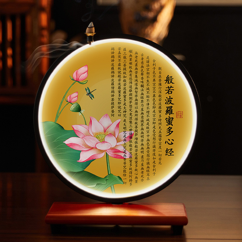 Lotus Lotus ฐานไม้เนื้อแข็ง Rack Light แหวนเครื่องประดับจีน Lotus ฐานไม้เนื้อแข็ง Shine Buddha jxbko