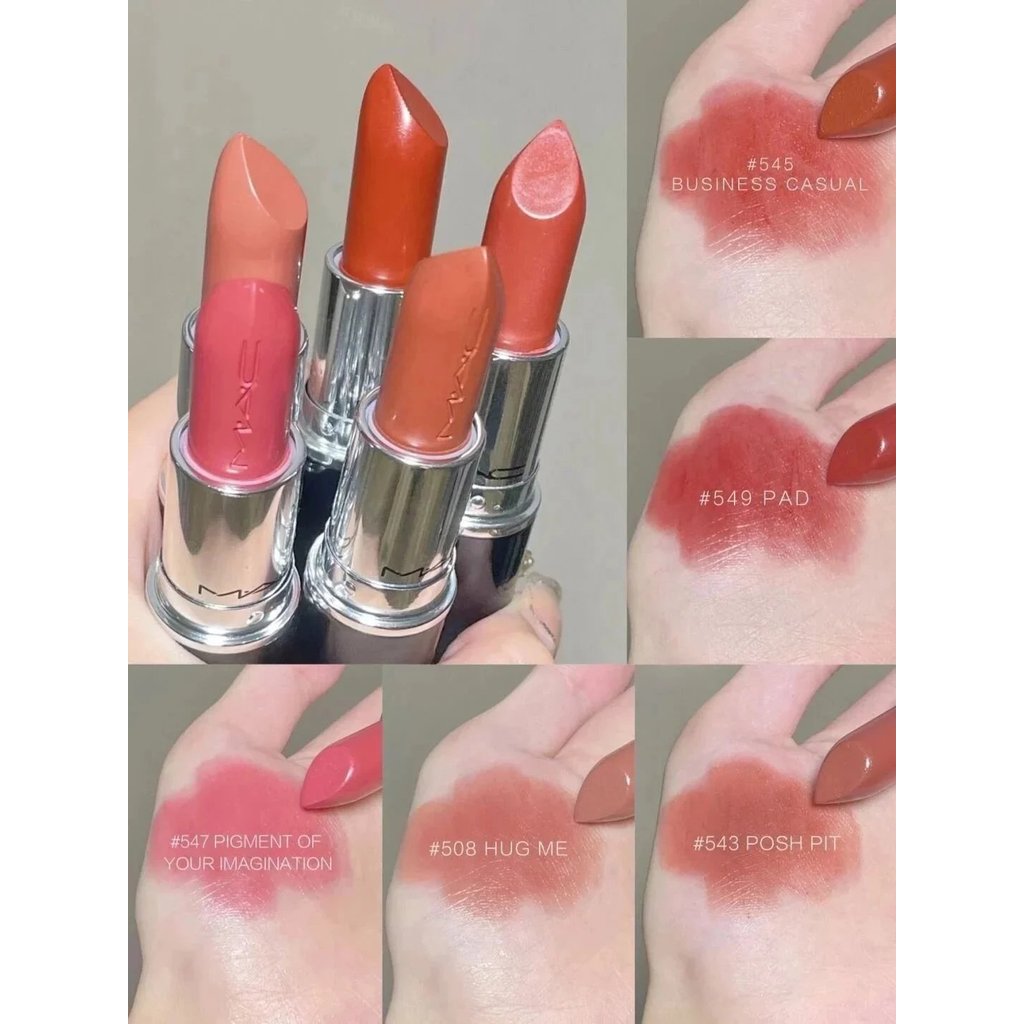 MAC Meike Moisturizing Bullet Shiny Lipstick ลิปสติก 543/544/555/549/553/551/524