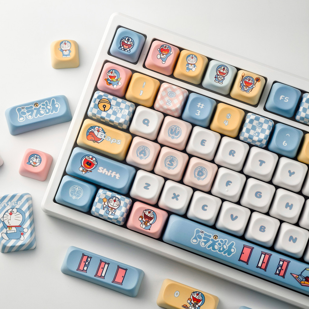 MAIMOOO การ์ตูน Keycaps 120 คีย์ MOA โปรไฟล์ PBT Doraemon Keycap Aula F75 F99 RK100 Dye Sublimation 
