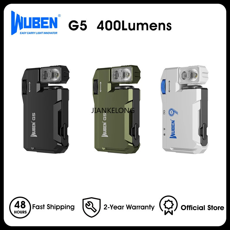 WUBEN G5 ไฟฉาย EDC ชาร์จได้ ขนาดกระทัดรัด 400 ลูเมน และไฟ RGB