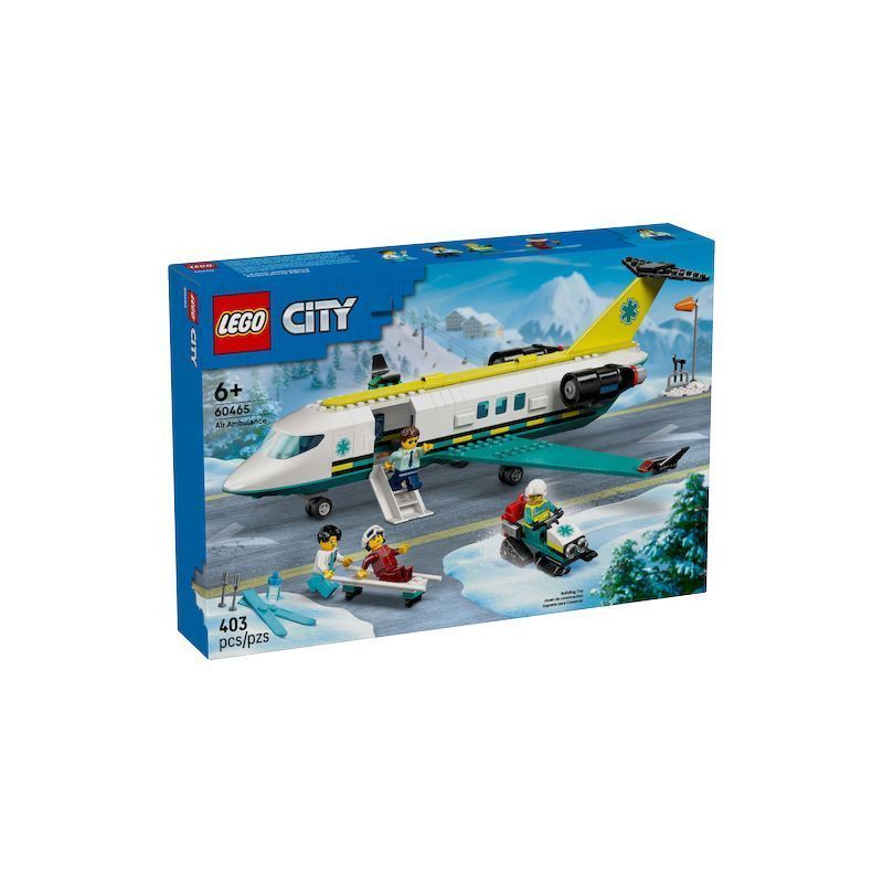 LEGO Heart LEGO LEGO City Series 60465 รถพยาบาลอากาศฉุกเฉินเครื่องบินอาคารบล็อกของเล่นของขวัญวันเด็ก